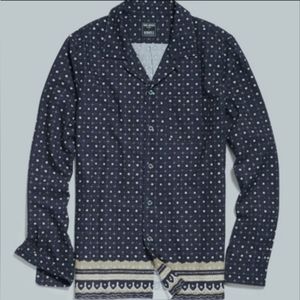 Todd Snyder + Albiate 1830 Italian Camp Collar Long Sleeve Shirt in Batik Border